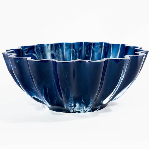 Resin Collection Scalloped Bowl- Navy