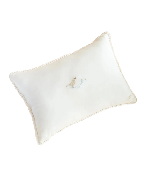 Ferne Baby Voile Birdie Pillow- Ecru