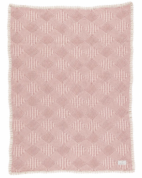 Bebe Organic Pink Plaid Patchwork Blanket