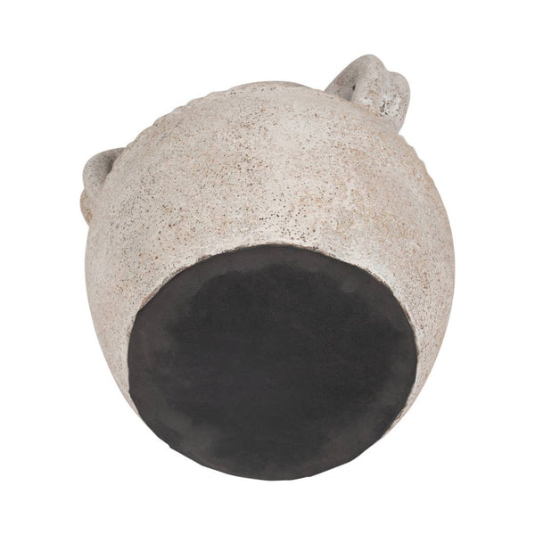 Ivory Terracotta Amphora Triple Handle Jug, 10 in