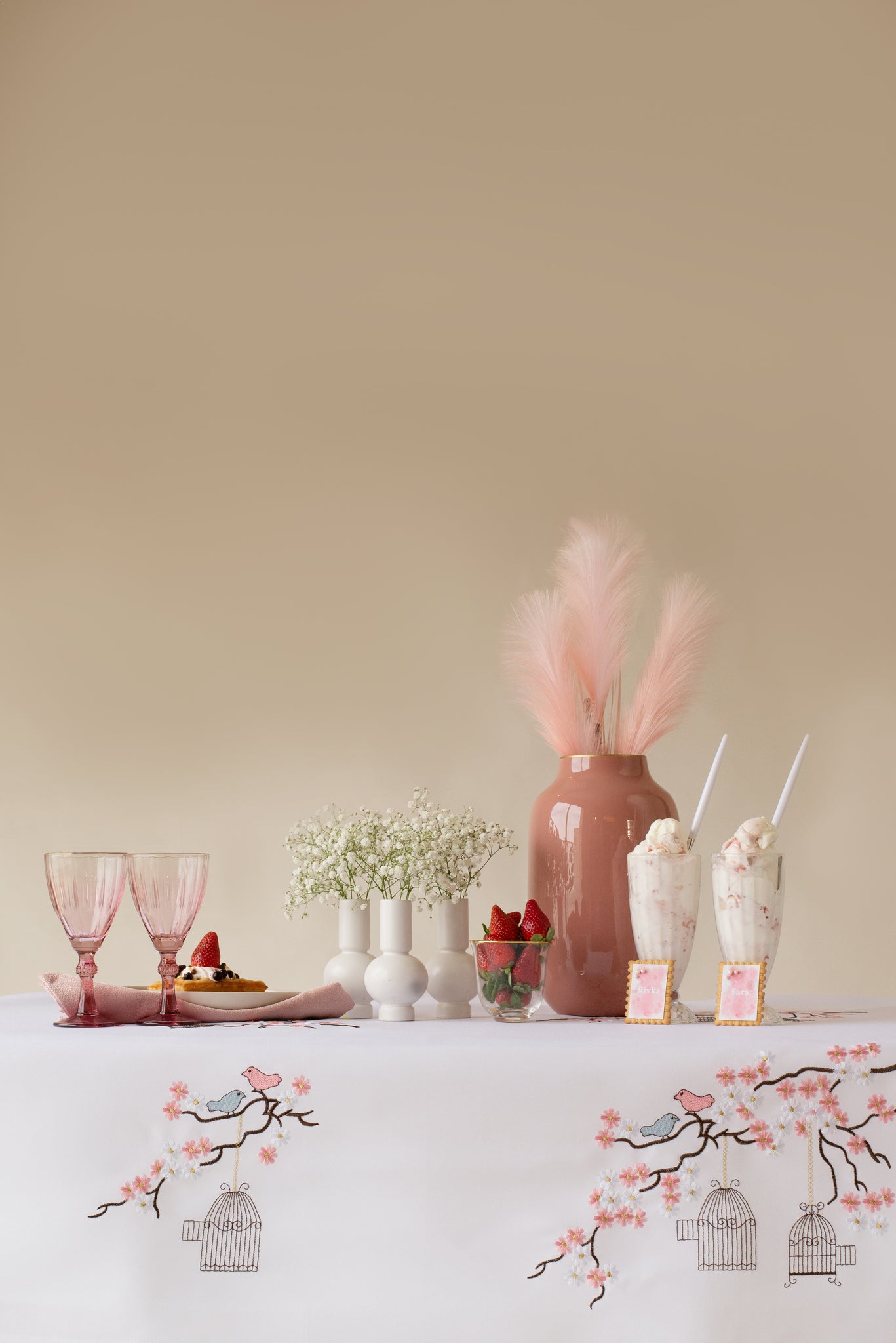 Parlux Birdcages Embroidered Tablecloth - Thumbnail 4