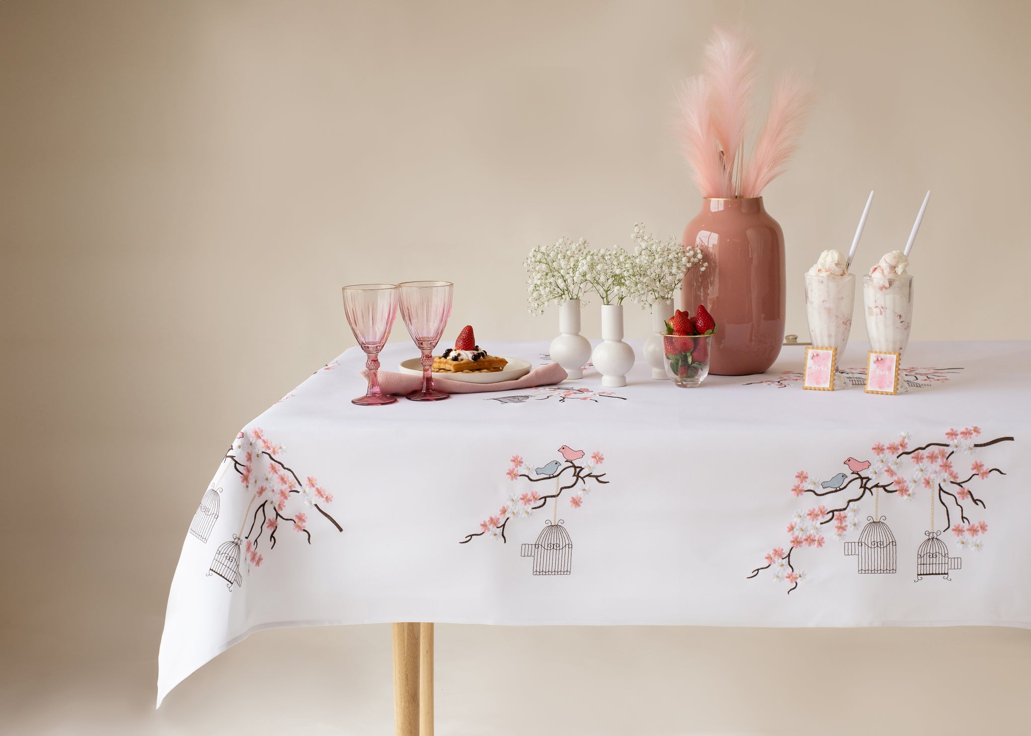 Parlux Birdcages Embroidered Tablecloth - Thumbnail 3