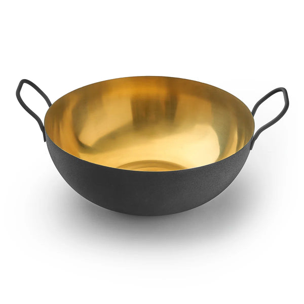 Black & Gold Handled Salad Bowl Mishloach Manos