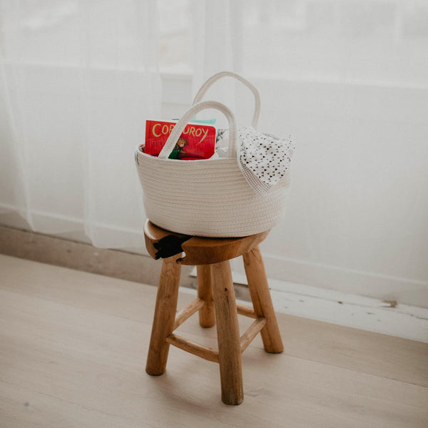 Cream Rope Diaper Caddy