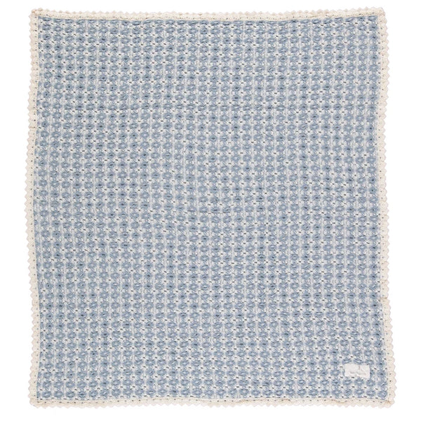 Bebe Organic Sky Blue Retro Crochet Blanket