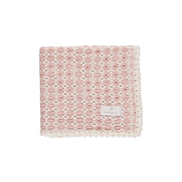 Bebe Organic Faded Rose Crochet Blanket