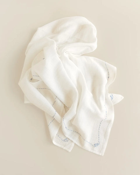 Ferne Baby Embroidered Swaddle - Rocking horse