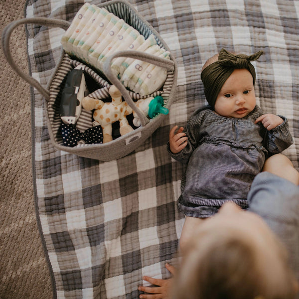 Grey Rope Diaper Caddy