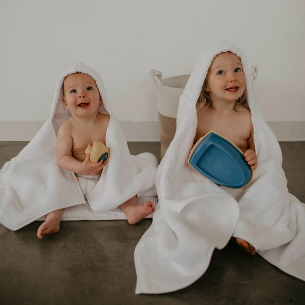 White Plush Hooded Bath Towel
