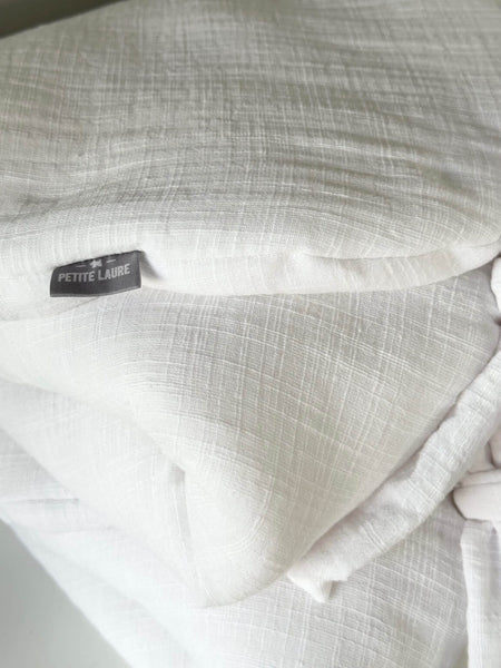 Petite Laure White Linen Look Baby Wrap