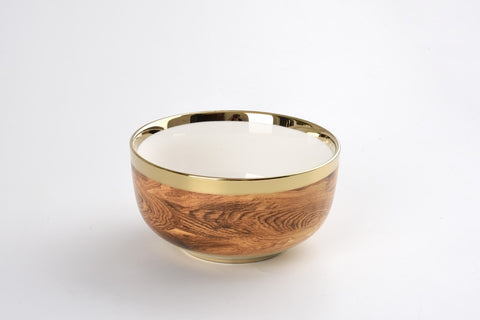 Wood Look Porcelain Medium Bowl