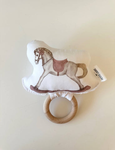 Petite Laure Pink Rocking Horse Rattle