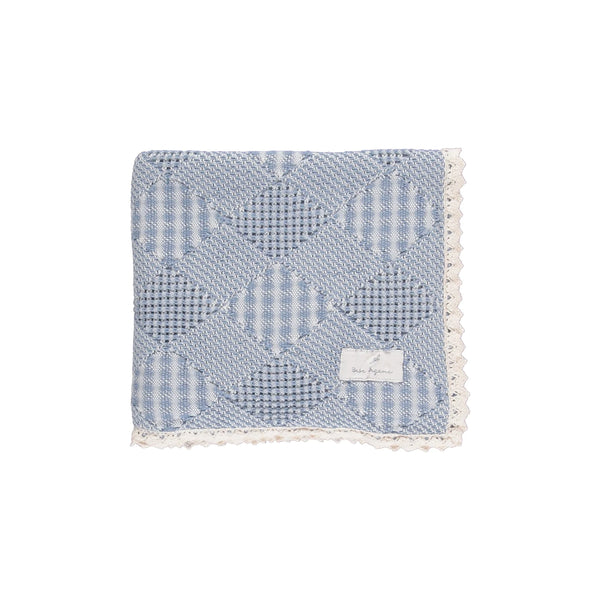 Bebe Organic Blue Plaid Patchwork Blanket