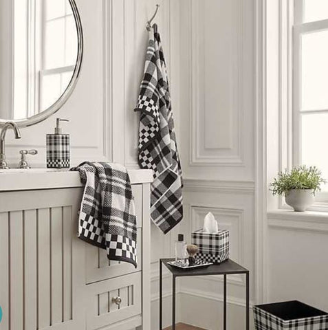 Black & White Tartan Hand Towel