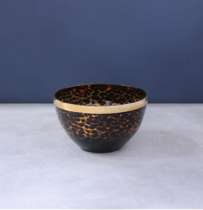 Glass Tortoise and Gold Bowl