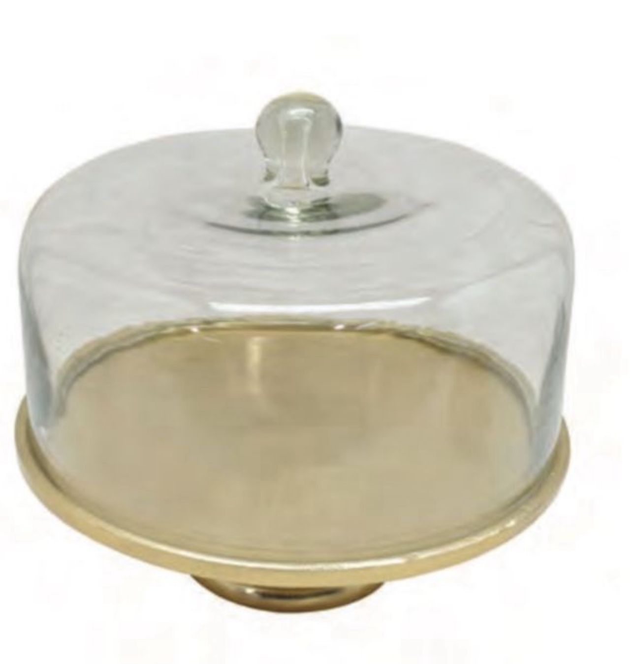 Gold Stand with Glass Cake Dome