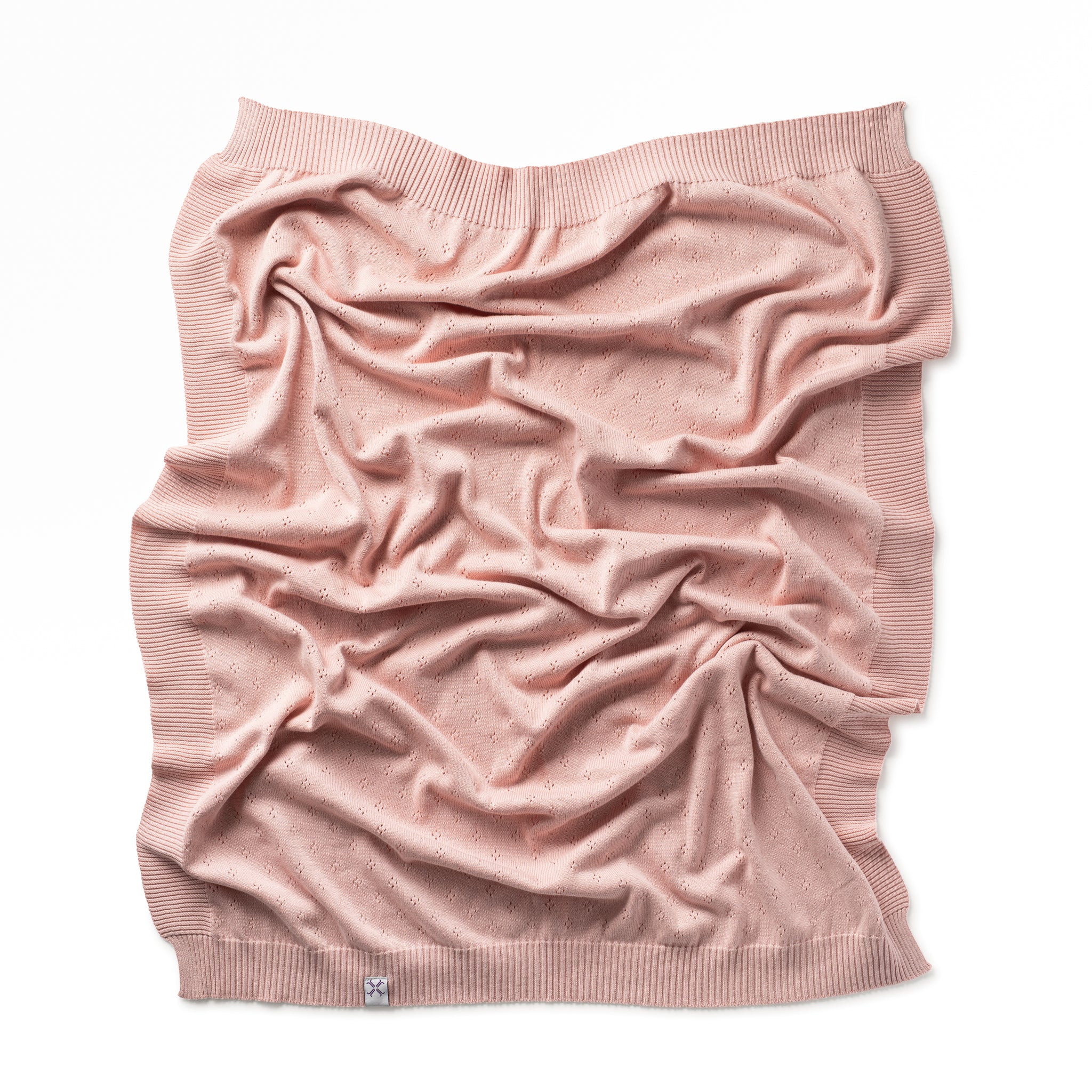 Jacqueline & Jac Pink Pointelle Knit Blanket