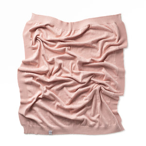 Jacqueline & Jac Pink Pointelle Knit Blanket