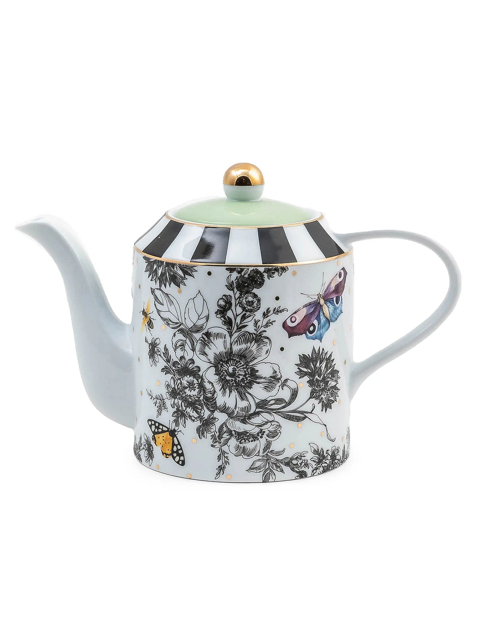 Butterfly Toile Ceramic Teapot