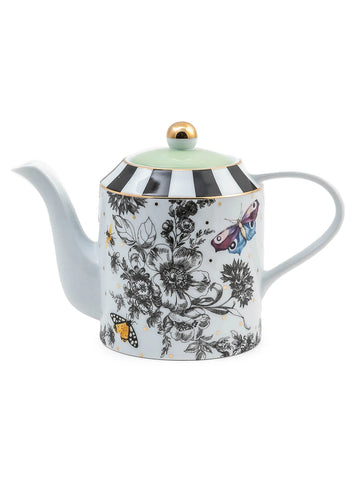 Butterfly Toile Ceramic Teapot