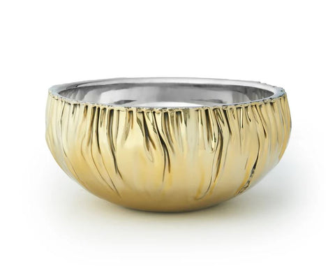 Cerro Large Gold Round Serving Bowl