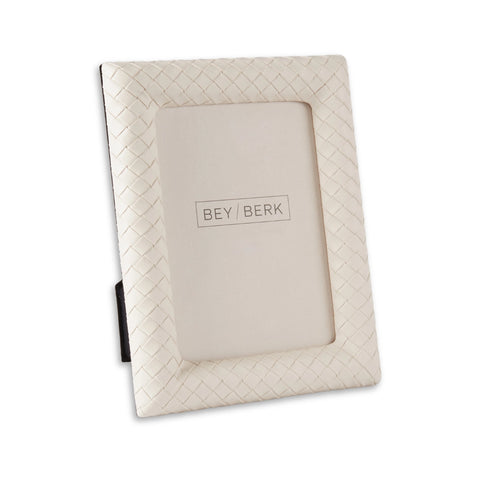 Ivory Woven Leather Picture Frame