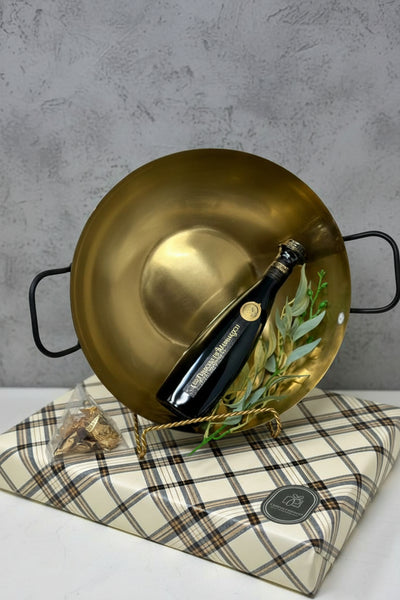 Black & Gold Handled Salad Bowl Mishloach Manos