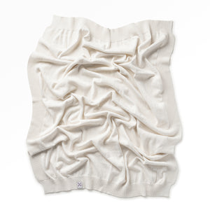 Jacqueline & Jac Natural White Pointelle Knit Blanket