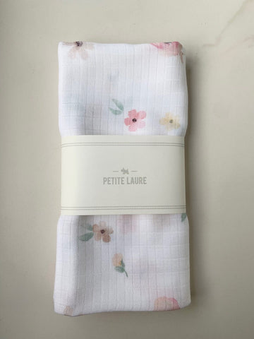 Petite Laure Retro Flowers Bamboo Swaddle