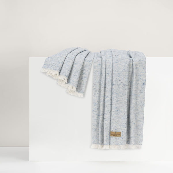 Lands Downunder Crystal Blue Cinder Mist Wool Throw
