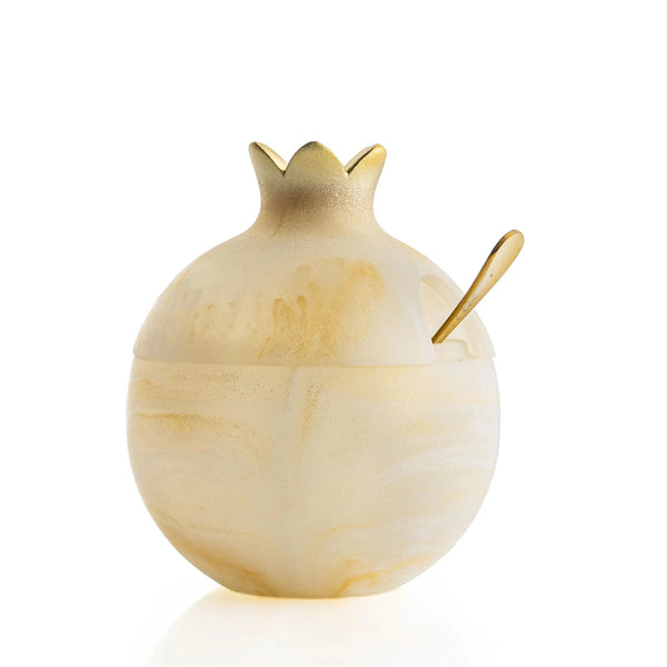 Pomegranate Resin Gold Honey Dish