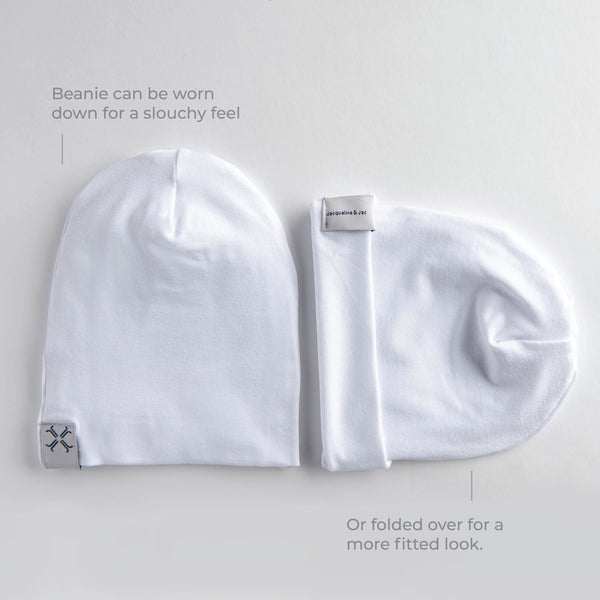 Jacqueline & Jac White Baby Beanie
