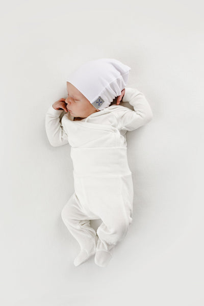 Jacqueline & Jac White Baby Beanie