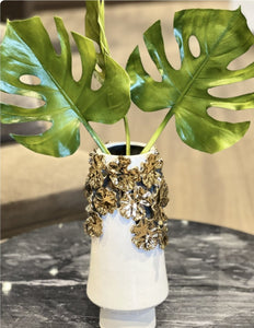 Vase - White | Gold Flowers