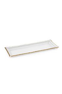 Rectangular Trays with Jagged Gold Rim- LARGE