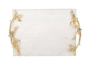 Marble Golden Branch Challah Board