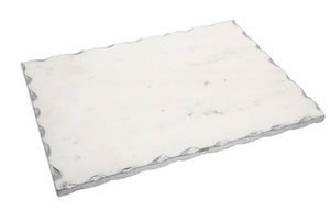 Silver Edge Marble Challah Board