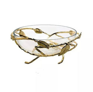 Glass Bowl with Gold Leaf