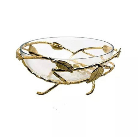 Glass Bowl with Gold Leaf