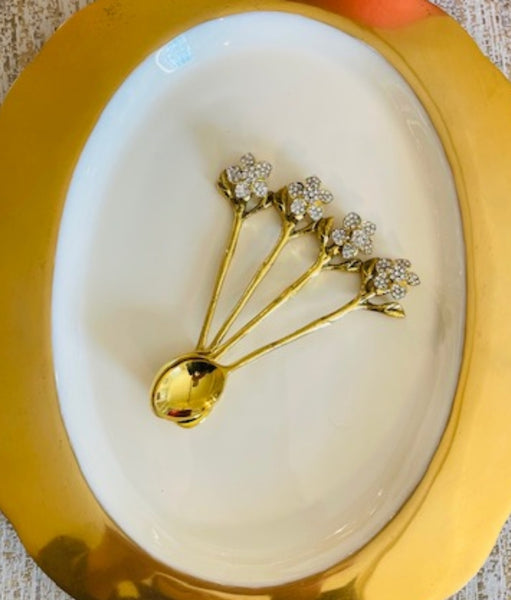 Small Gold Serving Spoons - Set of 4