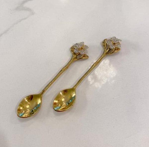 Small Gold Serving Spoons - Set of 4