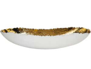Oval Centerpiece - White | Gold
