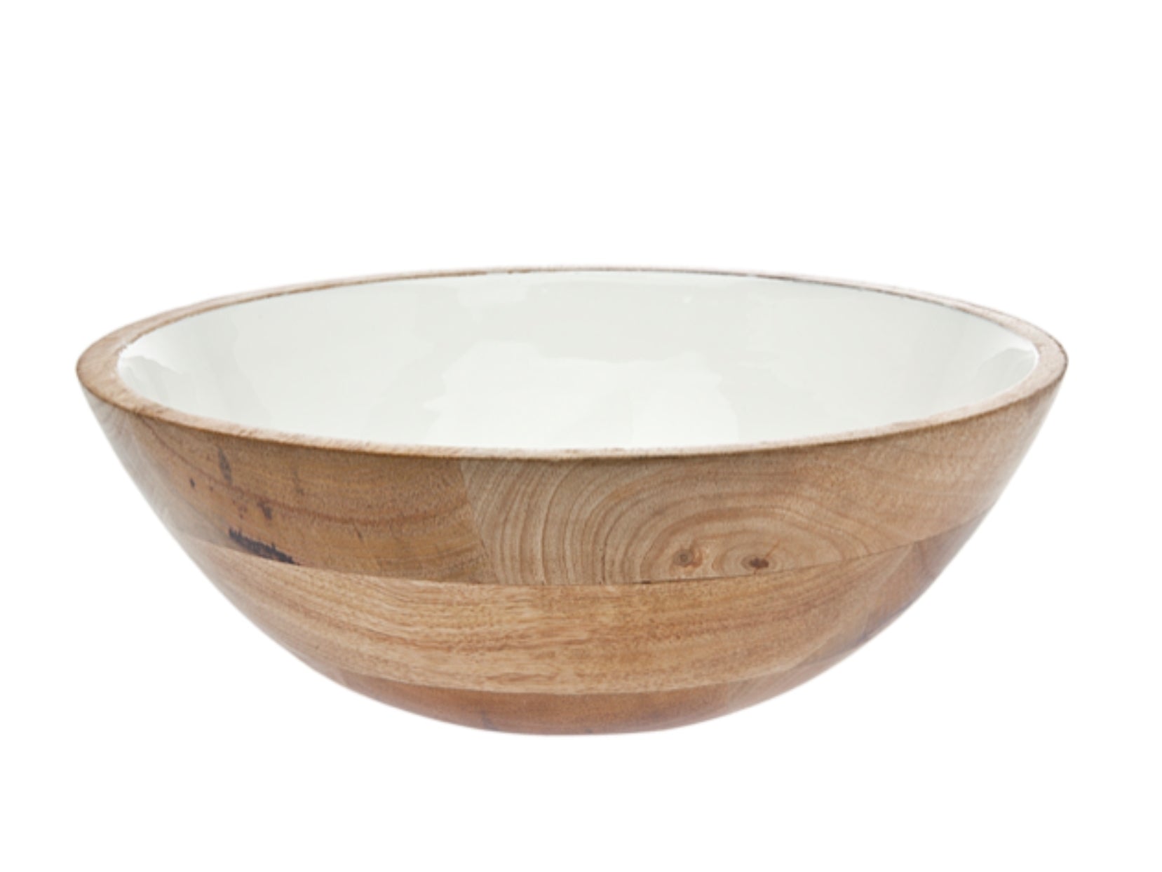 Serving Bowl - White / Wood