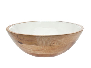 Serving Bowl - White / Wood