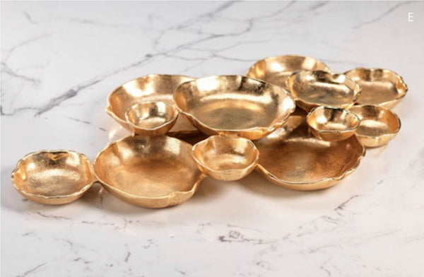9 Cluster Gold Bowls