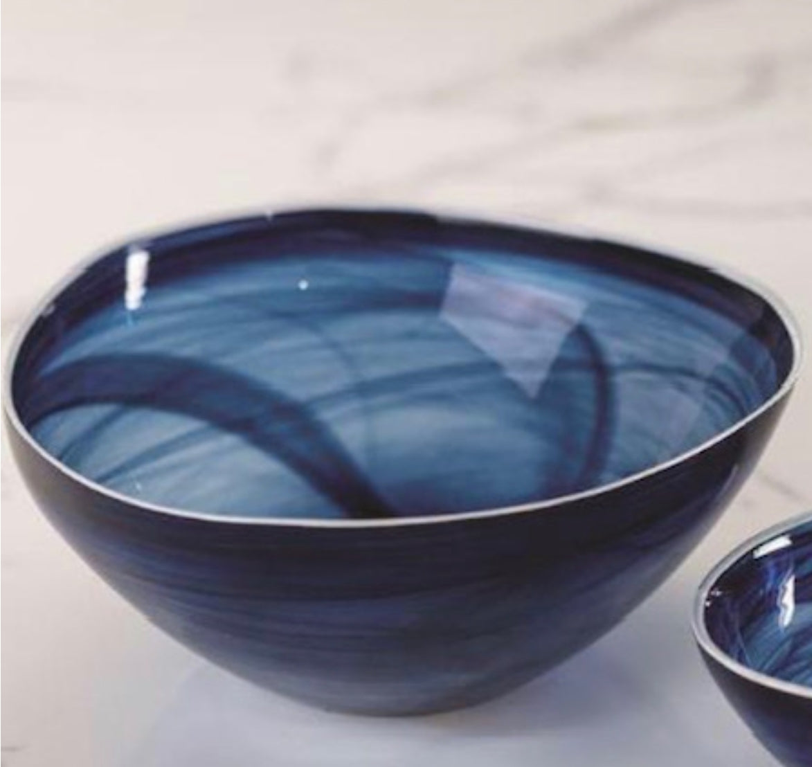Blue Glass Bowl - large
