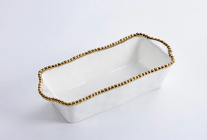 Loaf Baking Dish - White | Gold