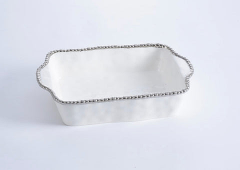 Rectangular Baking Dish - White | Silver