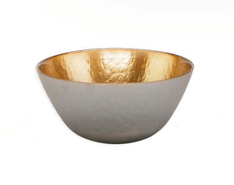 Grey & Gold Round Salad Bowl