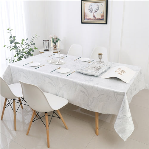 Jacquard Tablecloth - Marble White/Gold